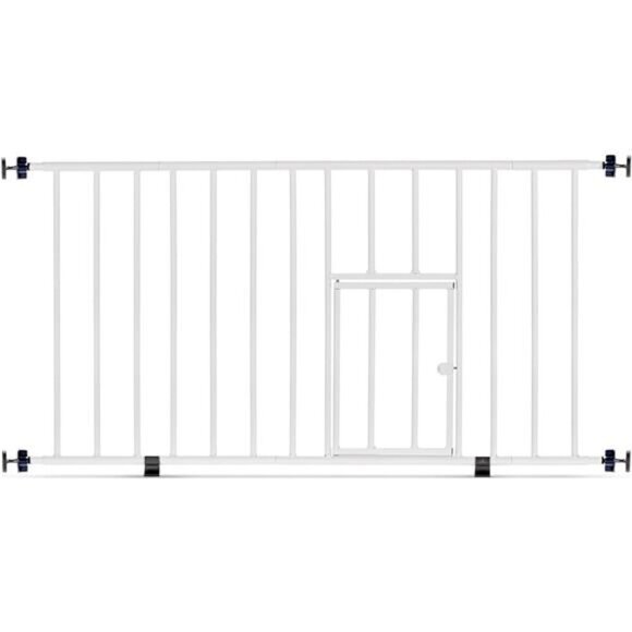 Pet Products MINI Expandable Extra Wide Pet Gate with Small Pet Door - Picture 3 of 4